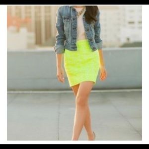 J Crew Postage Stamp Neon Mini Skirt